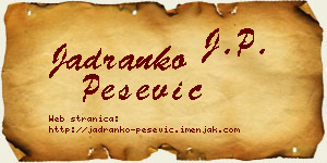 Jadranko Pešević vizit kartica